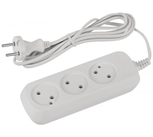 Удлинитель электрический ЭРА UDL-6-315 Greenline 3 розетки без заземления 1,5м ШВВП 2x0.75мм2   Б0065043  ЭРА