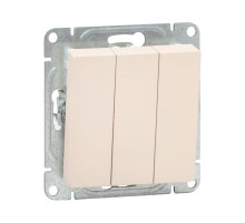 Механизм выключателя, трёхклавишный, кремовый Эпика  UP1-SWI-31 EKF
