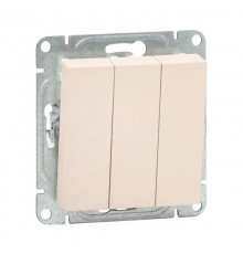 Механизм выключателя, трёхклавишный, кремовый Эпика  UP1-SWI-31 EKF