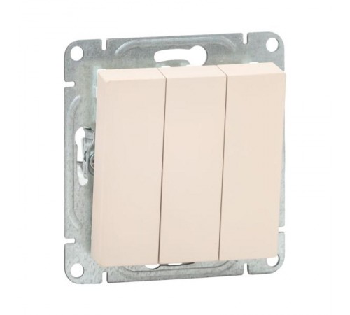 Механизм выключателя, трёхклавишный, кремовый Эпика  UP1-SWI-31 EKF