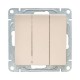 Механизм выключателя, трёхклавишный, кремовый Эпика  UP1-SWI-31 EKF