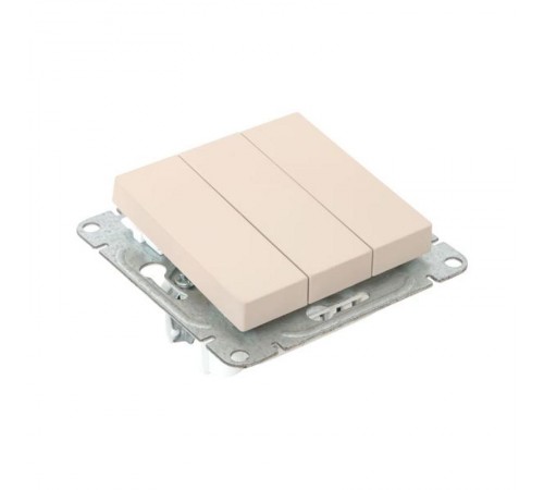 Механизм выключателя, трёхклавишный, кремовый Эпика  UP1-SWI-31 EKF