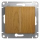 Glossa Дерево Дуб Переключатель 2-клавишный, сх.6, 10АХ  GSL000565  SE
