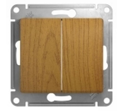 Glossa Дерево Дуб Переключатель 2-клавишный, сх.6, 10АХ  GSL000565  SE