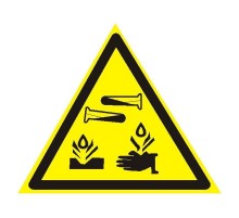 Знак W 04 "Опасно. Едкие и коррозионные вещества" 200х200х200 мм  an-w-04  EKF