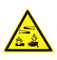 Знак W 04 "Опасно. Едкие и коррозионные вещества" 200х200х200 мм  an-w-04  EKF