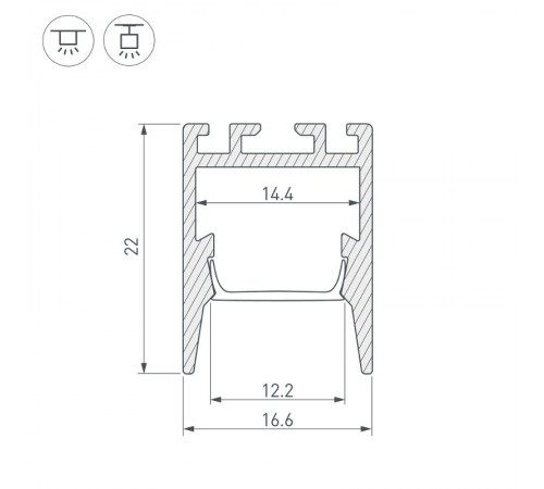 Профиль PDS-ZM-COMFY-2000 ANOD BLACK (Arlight, Алюминий)  032856  Arlight