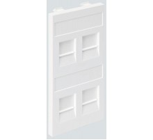 Simon Connect Адаптер на 4хRJ45 коннектора, S-модуль, с защит.шторками, алюминий  S76C-8  Simon