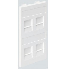 Simon Connect Адаптер на 4хRJ45 коннектора, S-модуль, с защит.шторками, алюминий  S76C-8  Simon