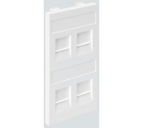 Simon Connect Адаптер на 4хRJ45 коннектора, S-модуль, с защит.шторками, алюминий  S76C-8  Simon