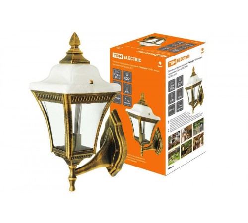 Светильник садово-парковый НБУ Глазурь 60Вт ЛН/КЛЛ/LED Е27 IP54 вверх, прозрачное/бронза  SQ0330-0327  TDM