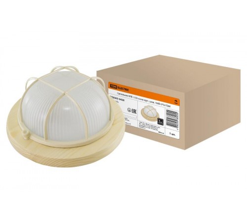 Светильник пылевлагозащищенный под лампу для ЖКХ НПБ1102 сосна круг с реш. 100Вт IP54  SQ0303-0426  TDM