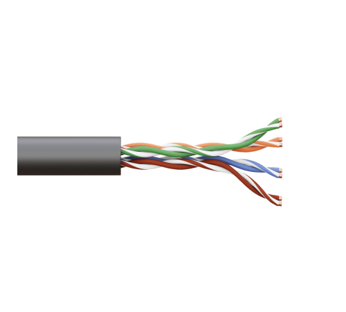 Кабель витая пара TERACOM PRO Cat.5E U/UTP 4 пары solid внешний 24AWG черный упак. 305м  TRP-5EUTP-04PE-BK-OUT3  EKF
