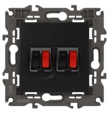 14-3112-05 Розетка аудио двойная, IP20, Эра Elegance, антрацит  Б0034330  ЭРА