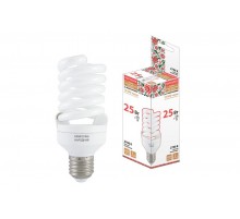 Лампа энергосберегающая КЛЛ  25Вт Е27 827 cпираль НЛ-FSТ2 54х126мм Народная  SQ0347-0062  TDM