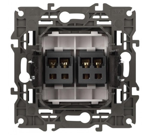 14-3112-05 Розетка аудио двойная, IP20, Эра Elegance, антрацит  Б0034330  ЭРА