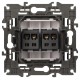 14-3112-05 Розетка аудио двойная, IP20, Эра Elegance, антрацит  Б0034330  ЭРА