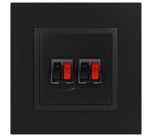 14-3112-05 Розетка аудио двойная, IP20, Эра Elegance, антрацит  Б0034330  ЭРА