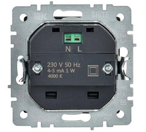 BRITE Подсветка LED встраиваемая ПЛ20-БрС сталь  BR-FL20-K46  IEK