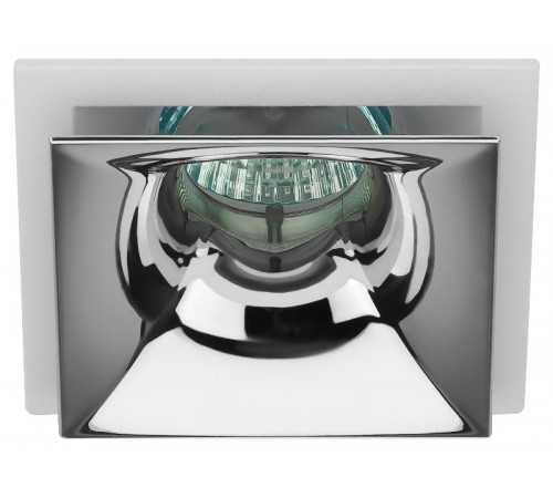 Cветильник встраиваемый декоративный KL102 WH/CH MR16 GU5.3 белый хром  Б0056354  ЭРА