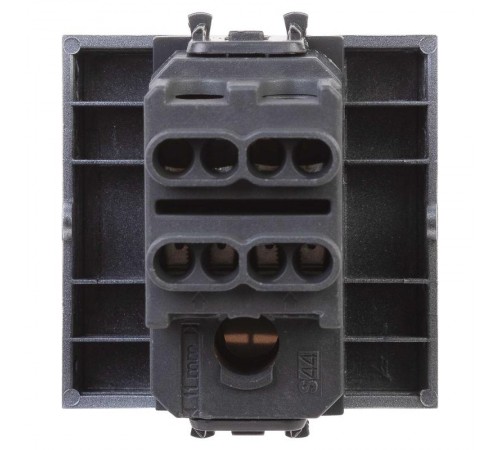 Инвертор (промежуточный переключатель) одноклавишный модульный, "Avanti", "Закаленная сталь", 2 модуля  4404122  DKC