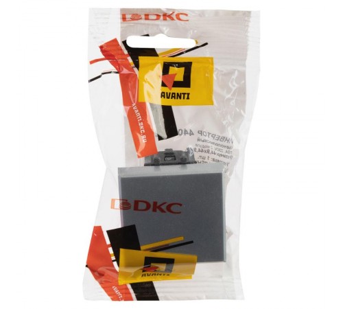 Инвертор (промежуточный переключатель) одноклавишный модульный, "Avanti", "Закаленная сталь", 2 модуля  4404122  DKC