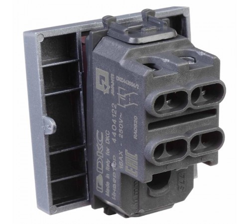 Инвертор (промежуточный переключатель) одноклавишный модульный, "Avanti", "Закаленная сталь", 2 модуля  4404122  DKC