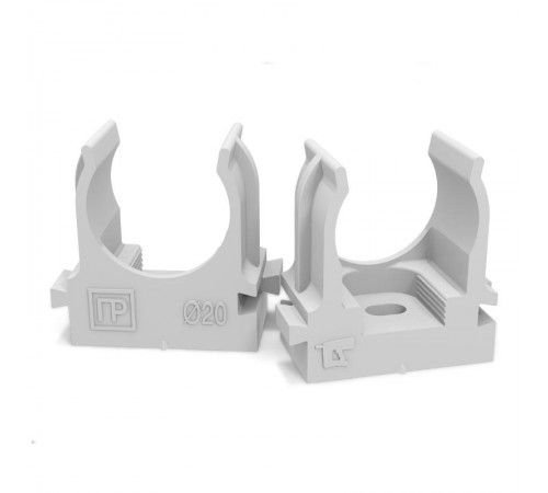 Крепеж-клипса для труб для монтажного пистолета серая в п/э д20 (100шт/900шт уп/кор)  PR13.0120  Промрукав