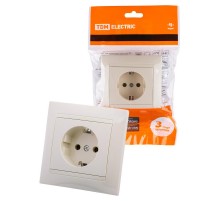 Розетка 2П+З 16А 250В сл. кость "Лама"  SQ1815-0123  TDM