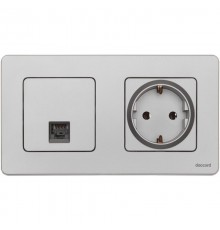 Inspiria Алюминий Розетка компьютерная RJ45 С/У категория 5e UTP  673827  Legrand