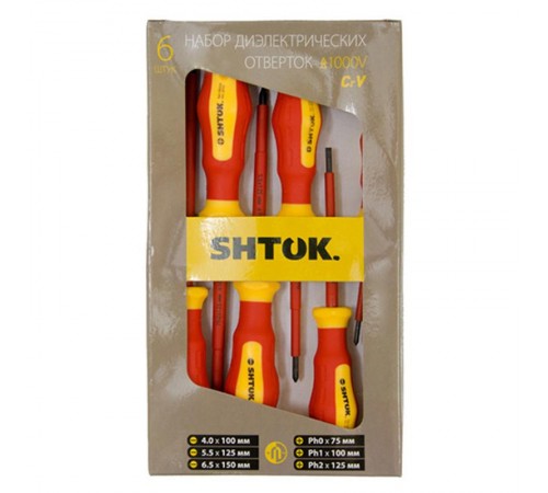 Набор отверток 1000В 6 шт. картон, SHTOK  376361  КЭАЗ