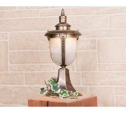 Светильник садово-парковый GLYF-2010S Atlas S черное золото  a028007  Elektrostandard