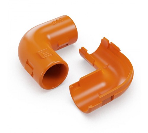 Соединитель угловой разборный оранжевый d16 мм (5шт/700шт уп/кор)  PR13.02480  Промрукав