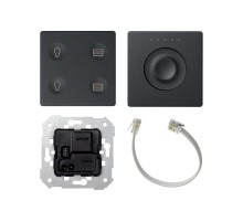 Simon 82 Комплект 4-кл сенсорн.выкл.+ сенс.регулятор, с тематич. маркиров. Т2, KNX, графит  8400654-038  Simon