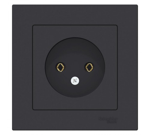 AtlasDesign Карбон Розетка без заземления, 16А, (в сборе с рамкой)  ATN001040  SE