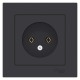 AtlasDesign Карбон Розетка без заземления, 16А, (в сборе с рамкой)  ATN001040  SE
