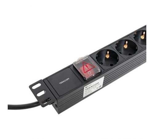 Блок розеток PDU TERACOM 19" 1U 16А/250В 6 розеток Schuko 2 метра 3x1,5 мм2 вилка Schuko  TRC-HPD-LS-16A-6SH-2MSH  EKF
