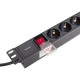 Блок розеток PDU TERACOM 19" 1U 16А/250В 6 розеток Schuko 2 метра 3x1,5 мм2 вилка Schuko  TRC-HPD-LS-16A-6SH-2MSH  EKF
