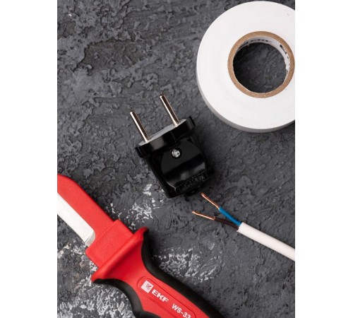 Вилка прямая б/з черн. 6А 250В EKF PROxima  AVP6-30  EKF