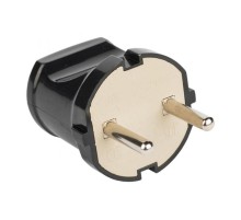 Вилка прямая б/з черн. 6А 250В EKF PROxima  AVP6-30  EKF