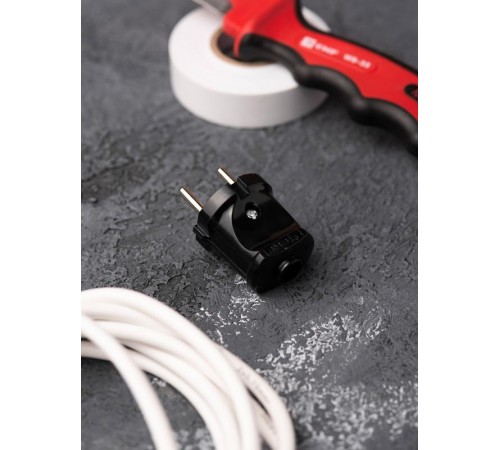 Вилка прямая б/з черн. 6А 250В EKF PROxima  AVP6-30  EKF