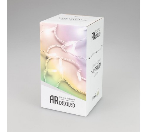 Светодиодная гирлянда ARD-STRING-CLASSIC-20000-BLACK-200LED-MILK-SYNC RGB (230V, 13W) (Ardecoled, IP65)  028205  Arlight