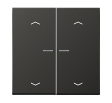 Клавиша для KNX кнопки, 2 группы, с окошком с символами "стрелки"; металл; антрацит  AL102KO5PAN  Jung