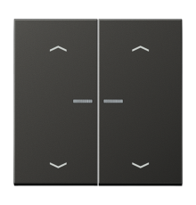 Клавиша для KNX кнопки, 2 группы, с окошком с символами "стрелки"; металл; антрацит  AL102KO5PAN  Jung