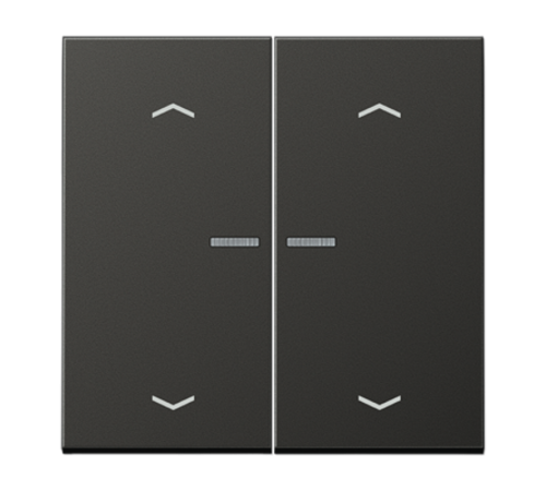 Клавиша для KNX кнопки, 2 группы, с окошком с символами "стрелки"; металл; антрацит  AL102KO5PAN  Jung