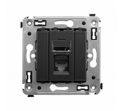 Компьютерная розетка RJ-45 в стену, кат.5e одинарная, "Avanti", "Черный матовый"  4412463  DKC