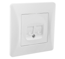 Ugra Розетка компьютерная и телефонная  (RJ45, RJ12), СУ, белый  С11КТ-001  GUSI Electric