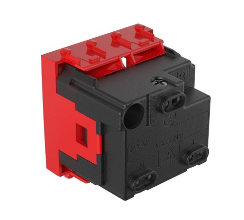 Розетка "Красный квадрат", 2P+E, с з/ш, "Avanti", 2 мод.  4401002  DKC