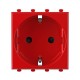 Розетка "Красный квадрат", 2P+E, с з/ш, "Avanti", 2 мод.  4401002  DKC