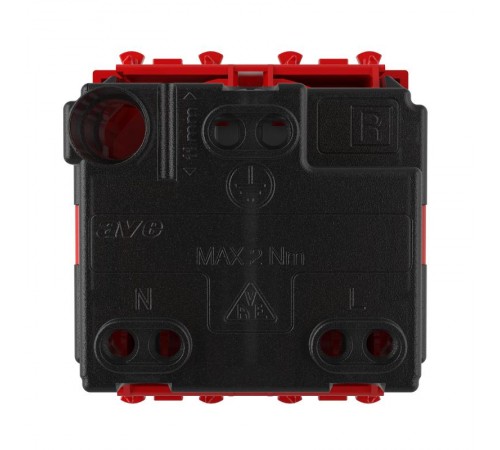 Розетка "Красный квадрат", 2P+E, с з/ш, "Avanti", 2 мод.  4401002  DKC